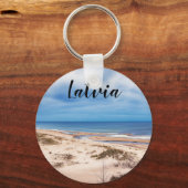 Porte-clés Plage de sable blanc près de la mer Baltique en Le (Recto)