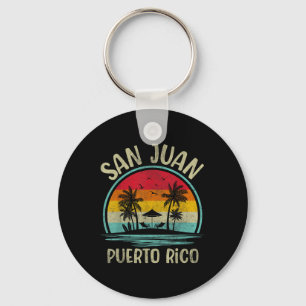 Porte-clés Plage de San Juan Porto Rico Palmier Famille Été