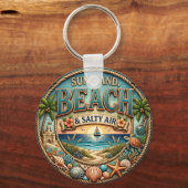 Porte-clés Plage de soleil et de sable (Recto)