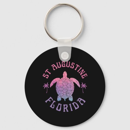 Porte-clés Plage de St Augustine Floride Tortue de mer Vacanc (Recto)