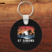 Porte-clés Plage de St Simons Géorgie Surfant Surfeur (Recto)