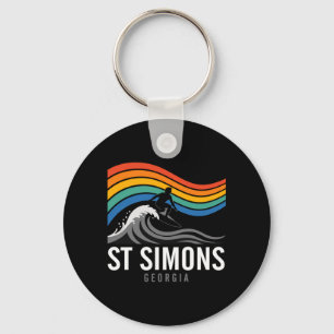 Porte-clés Plage de St Simons Géorgie Surfboardeur Hommes qui