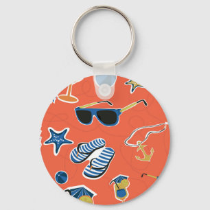 Porte-clés Plage d'été : Relaxant Motif sans couture.