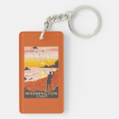 Porte-clés Plage et cerfs-volants - côte de Washington (Dos)