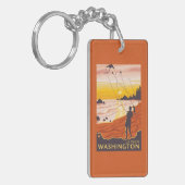 Porte-clés Plage et cerfs-volants - poussée de La, Washington (Devant gauche)