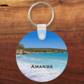 Porte-clés Plage exotique Île tropicale Paradis (Recto)