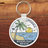 Porte-clés Plage Moonlight San Diego Californie (Recto)