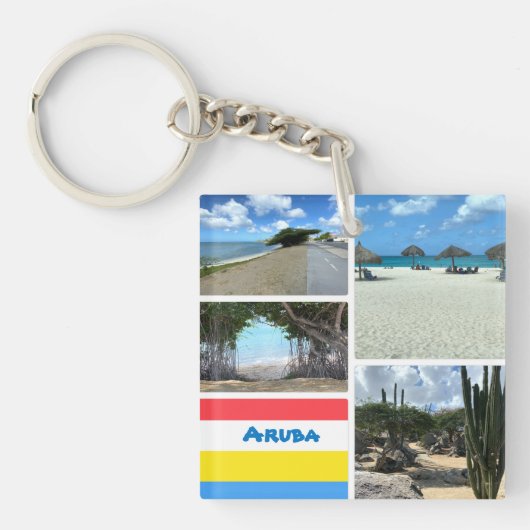Porte-clés Plage pittoresque et désert Aruba (Devant)