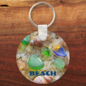 Porte-clés PLAGE porte - clé coutume Seaglass Verre de mer (Recto)