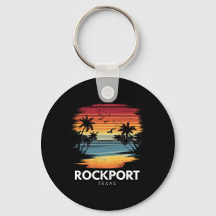 Porte-clés Plage Rockport Texas Planche de Surf Surfing Vinta