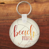 Porte-clés plage s'il vous plaît personnaliser le volley-ball (Recto)