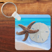 Porte-clés Plage Starfish Sand Dollar Mariage Faveur (Recto)