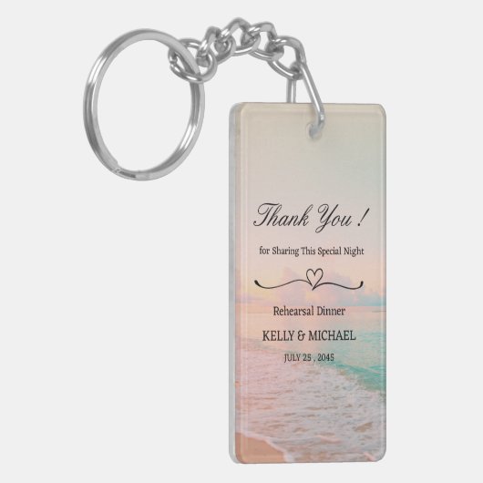 Porte-clés Plage Thème Répétition Dîner Favoriser (Devant gauche)