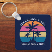 Porte-clés Plage Tropicale Cute Plage Bleue Personnalisée Pla (Recto)