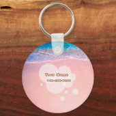 Porte-clés Plage tropicale personnalisée (Recto)