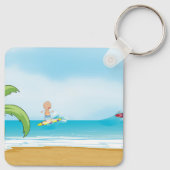 Porte-clés Plage tropicale Plage amusante Été Océan (Dos)