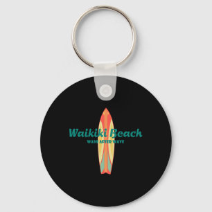 Porte-clés Plage Waikiki Hawaii Souvenir Rétro Vintage Surf T