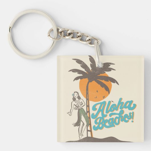 Porte-clés Plages d'Aloha Hula Girl Hawaii Hawaii Retro Hawai (Devant)