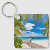 Porte-clés Plages tropicales | Jetty en bois des Maldives (Recto)