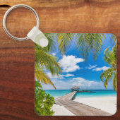 Porte-clés Plages tropicales | Jetty en bois des Maldives (Recto)