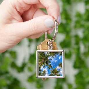 Porte-clés Plages tropicales Palmiers sur le ciel bleu