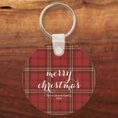 Porte-clés Plaid Classique Joyeux Noël Festif -  (Recto)
