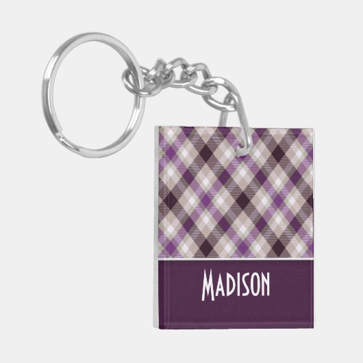 Porte-clés Plaid Tan & Purple (Devant gauche)