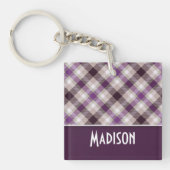 Porte-clés Plaid Tan & Purple (Devant)