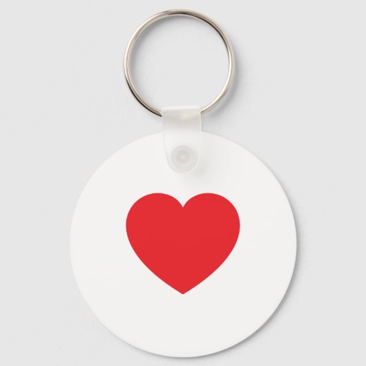 Porte-clés Plain Modern White Red Love Heart Graphic (Recto)