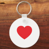 Porte-clés Plain Modern White Red Love Heart Graphic (Recto)