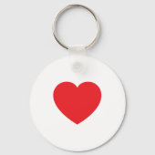 Porte-clés Plain Modern White Red Love Heart Graphic (Verso)