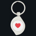Porte-clés Plain Modern White Red Love Heart Graphic<br><div class="desc">Plain Minimalist Modern Designs. They're all simple,  attractive,  unique.</div>