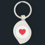 Porte-clés Plain Modern White Red Love Heart Graphic<br><div class="desc">Plain Minimalist Modern Designs. They're all simple, attractive, unique.</div>