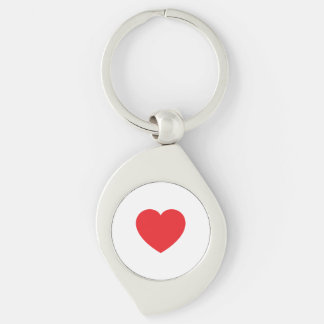 Porte-clés Plain Modern White Red Love Heart Graphic