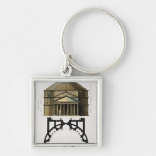 Porte-clés Plan au sol et façade du Panthéon, Rome, de