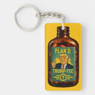 Porte-clés Plan D Trump-Tec Bouteille Rétro Parodie