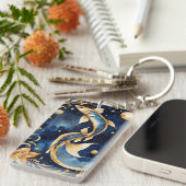 Porte-clés plan d'aquarelle de puits zodiac (Devant droit)