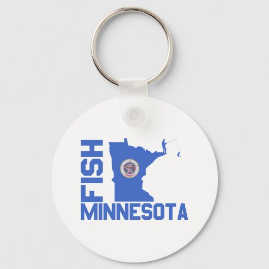 Porte-clés Plan de l'État du Minnesota de Poisson (Recto)