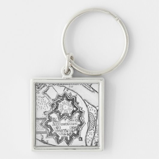 Porte-clés Plan de Mannheim, Allemagne 1690 (Devant)