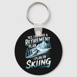 Porte-clés Plan de retraite de ski humour conception skieur d