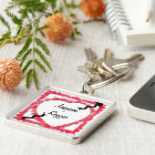 Porte-clés Plan du coeur rouge avec flèche personnalisée (Côté)