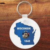 Porte-clés Plan Et Indicateur Du Wisconsin (Recto)