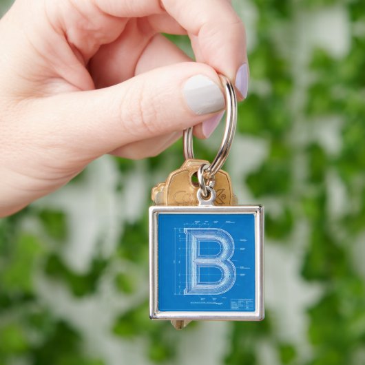 Porte-clés Plan lettre monogrammée B (main)
