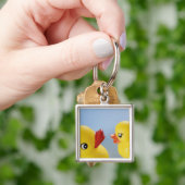 Porte-clés Plan rapproché de deux canards en caoutchouc (main)