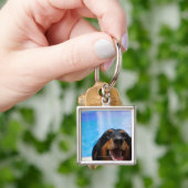 Porte-clés Plan rapproché d'un halètement de chien de teckel (main)