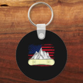Porte-clés Planche à neige ski drapeau américain (Recto)