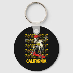Porte-clés Planche à roulettes squelette vintage Santa Cruz C