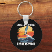 Porte-clés Planche de windfoiling Il y a du vent Voile de sur (Recto)