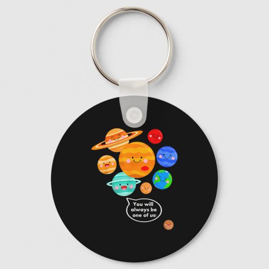 Porte-clés Plane Funny Cartoon Planets Never Forget (Recto)