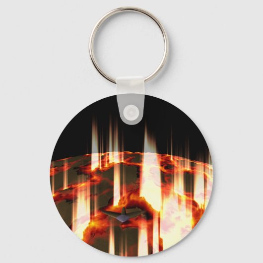 Porte-clés planète en feu (Recto)